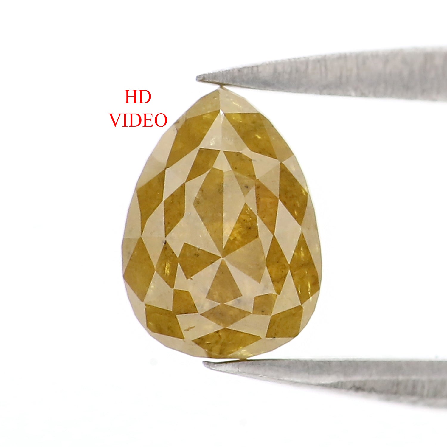 0.93 CT Natural Loose Pear Shape Diamond Yellow Color Pear Shape Diamond 6.75 MM Natural Loose Yellow Diamond Pear Rose Cut Diamond QK2680
