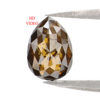 Natural Loose Pear Deep Fancy Brown Color Diamond 0.90 CT 7.30 MM Pear Shape Rose Cut Diamond KR127