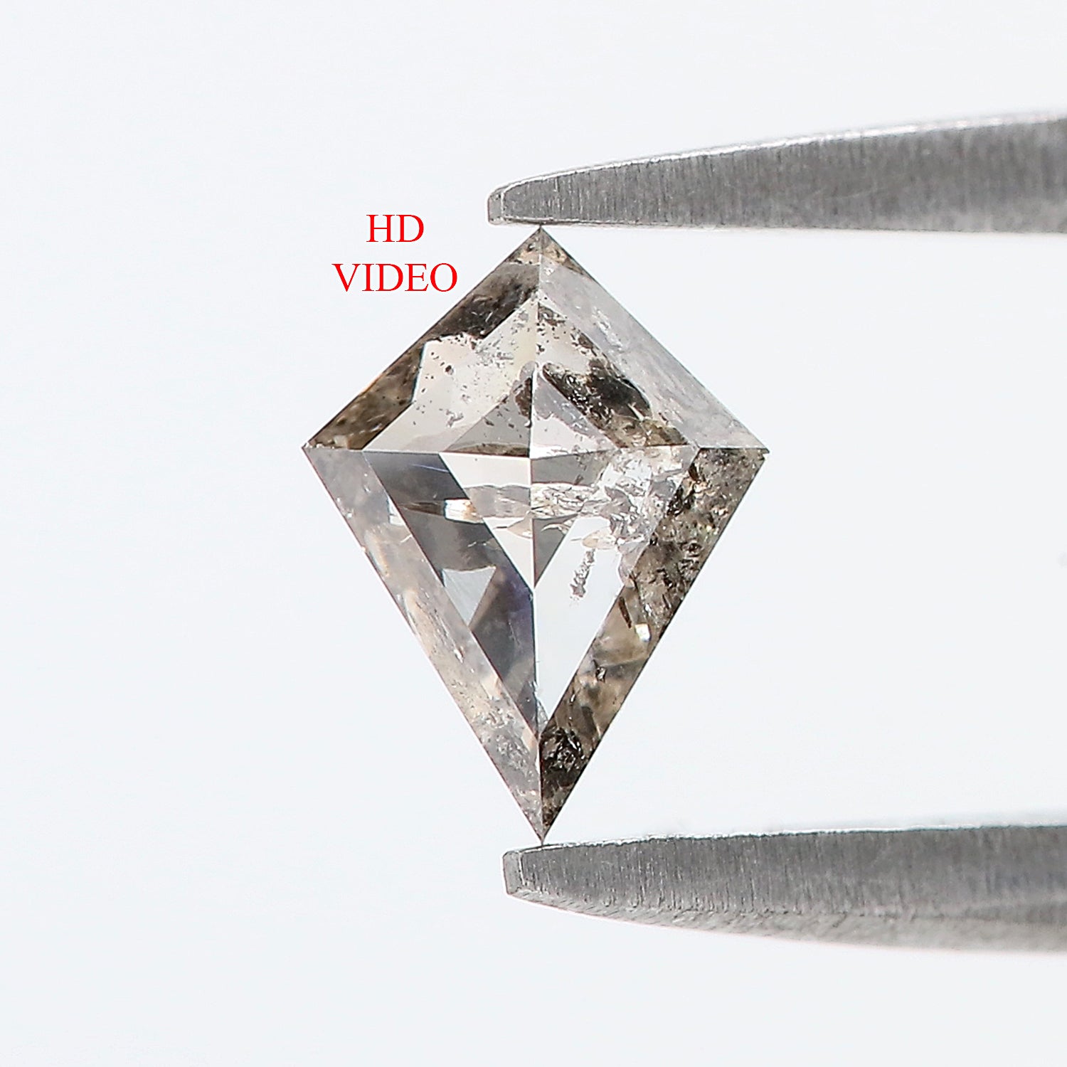 0.41 CT Natural Loose Kite Shape Diamond Salt And Pepper Kite Rose Cut Diamond 6.85 MM Black Grey Color Kite Shape Rose Cut Diamond LQ223