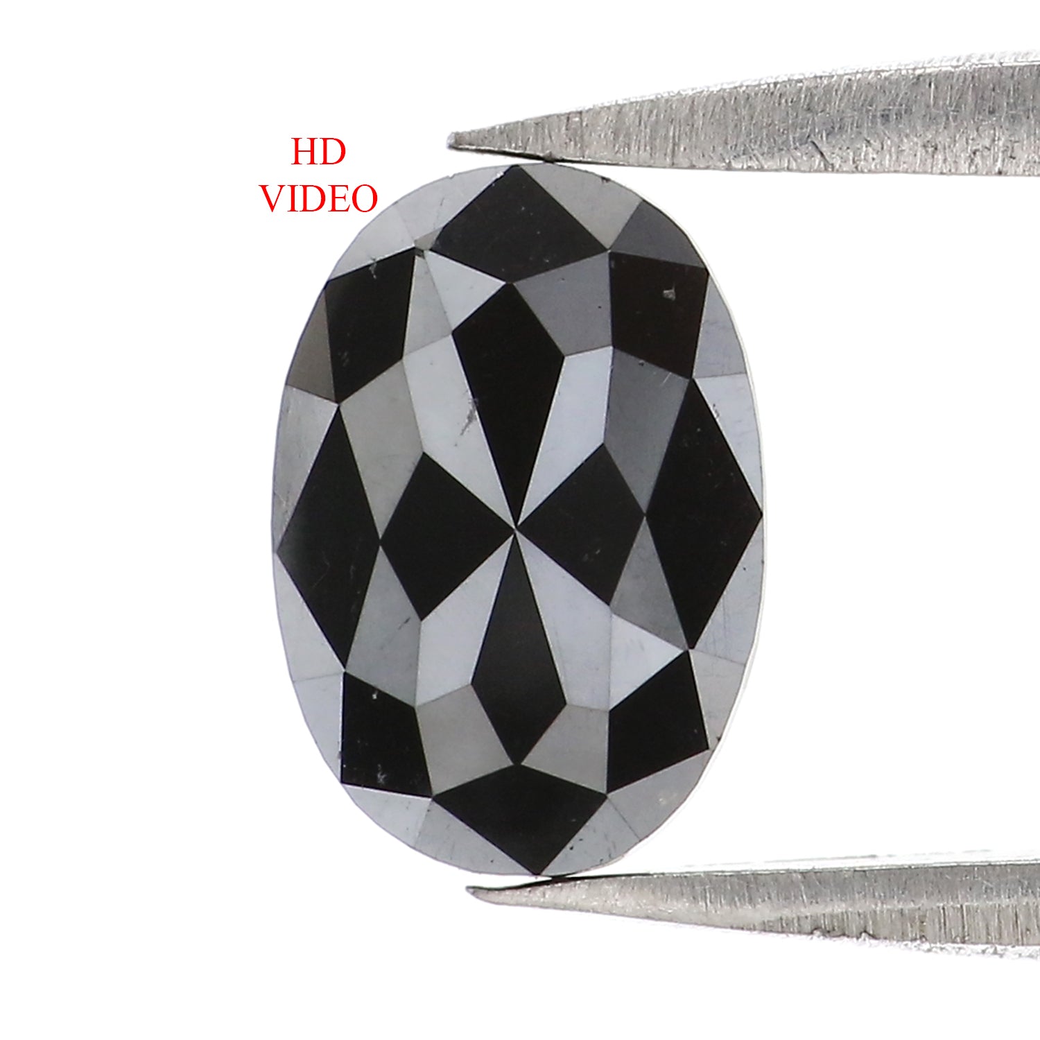 1.19 CT Natural Loose Oval Shape Diamond Black Oval Cut Diamond 8.05 MM Natural Loose Diamond Black Color Oval Shape Rose Cut Diamond LC15
