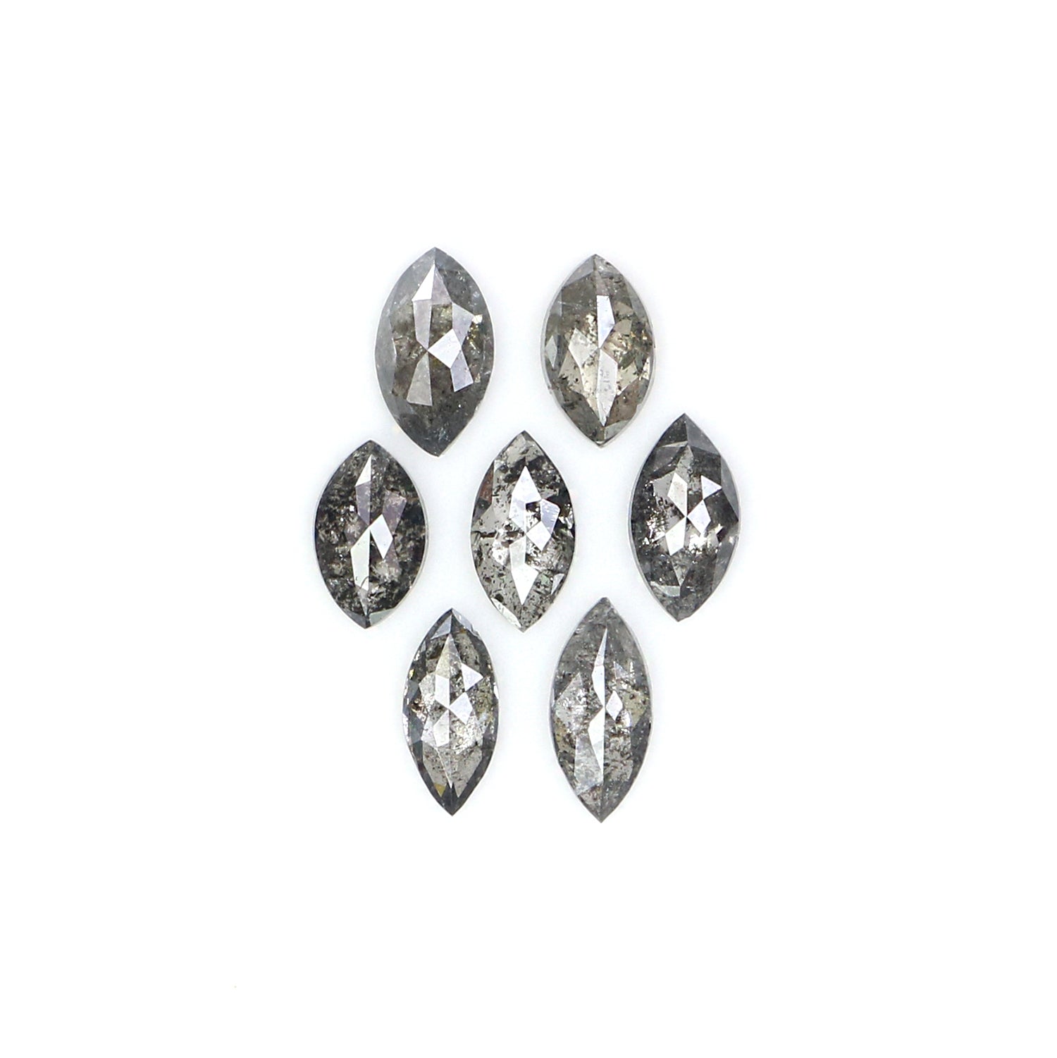 0.59 CT Natural Loose Marquise Shape Diamond Salt And Pepper Marquise Cut Diamond 4.25 MM Black Grey Color Marquise Rose Cut Diamond LQ2894