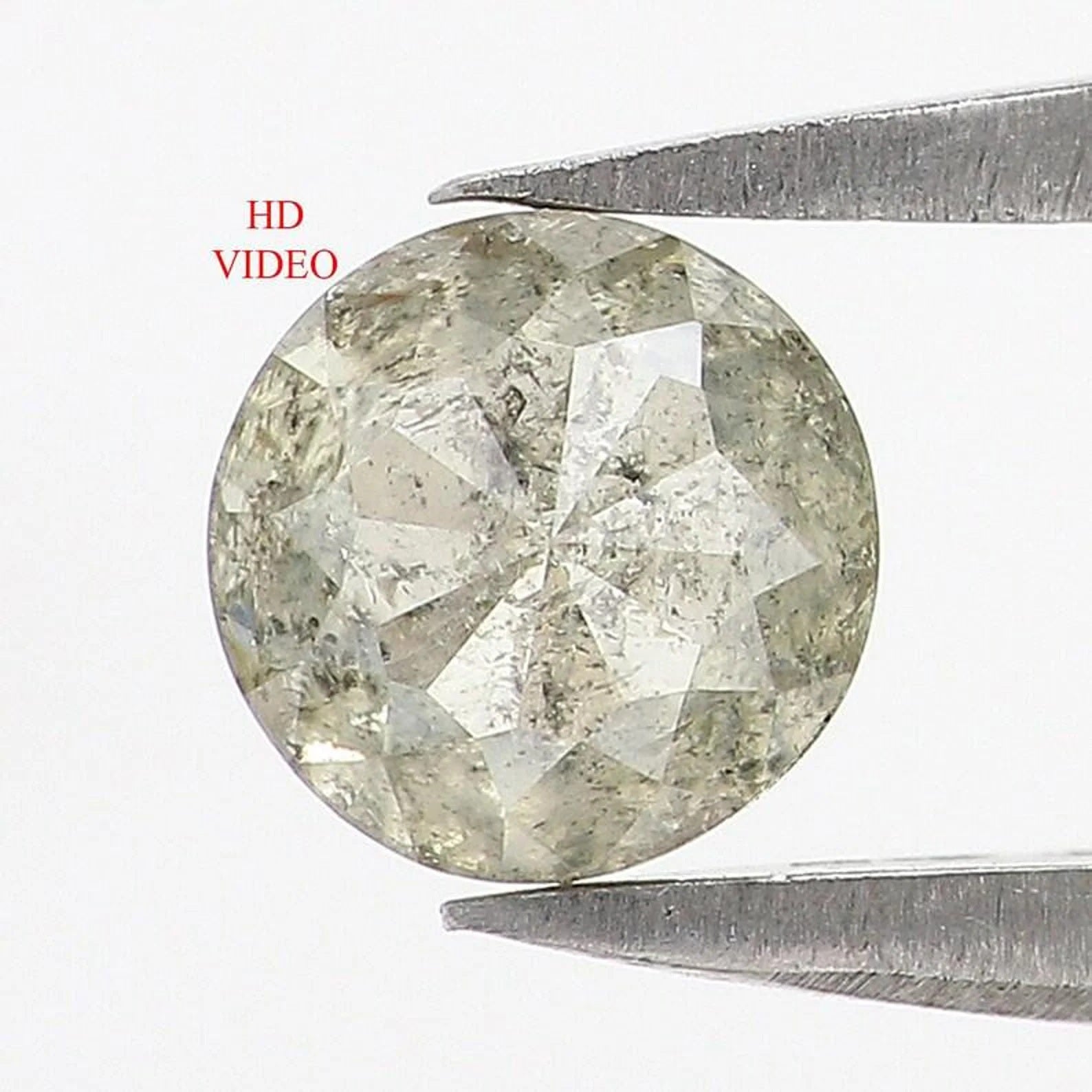 0.64 CT Natural Loose Round Shape Diamond Grey Color Round Cut Diamond 5.10 MM Natural Diamond Green Color Round Rose Cut Diamond NQ396