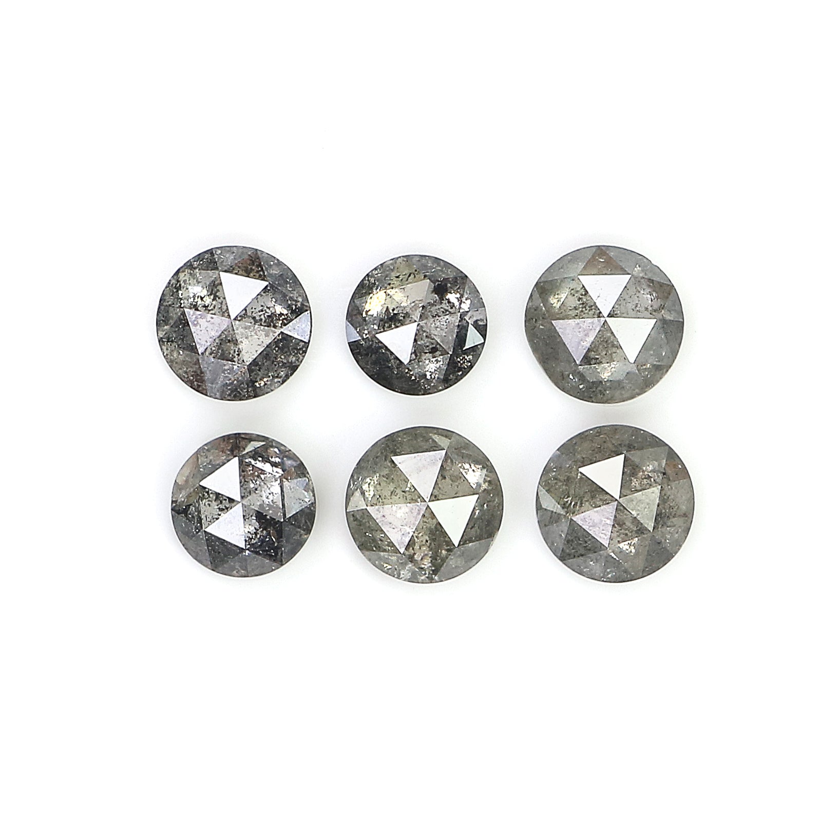 1.17 Ct Natural Loose Round Rose Cut Diamond Salt And Pepper Round Shape Diamond 3.25 MM Natural Black Grey Round Rose Cut Diamond LQ988