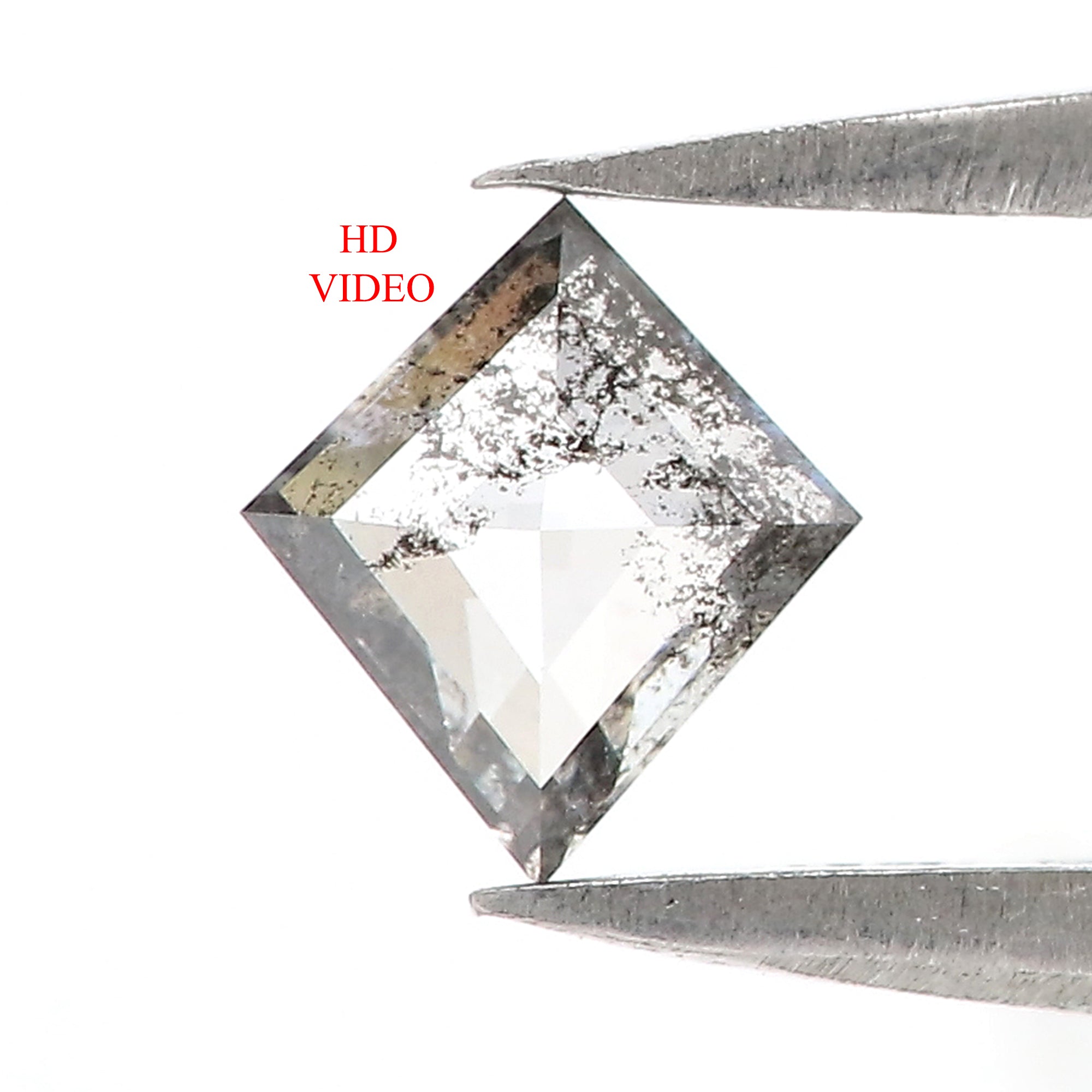 0.29 Ct Natural Loose Kite Shape Diamond Salt And Pepper Kite Diamond 6.00 MM Natural Diamond Black Grey Color Kite Rose Cut Diamond QLB3123