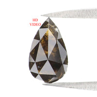 Natural Loose Pear Deep Brown Color Diamond 1.57 CT 9.30 MM Pear Shape Rose Cut Diamond L7147