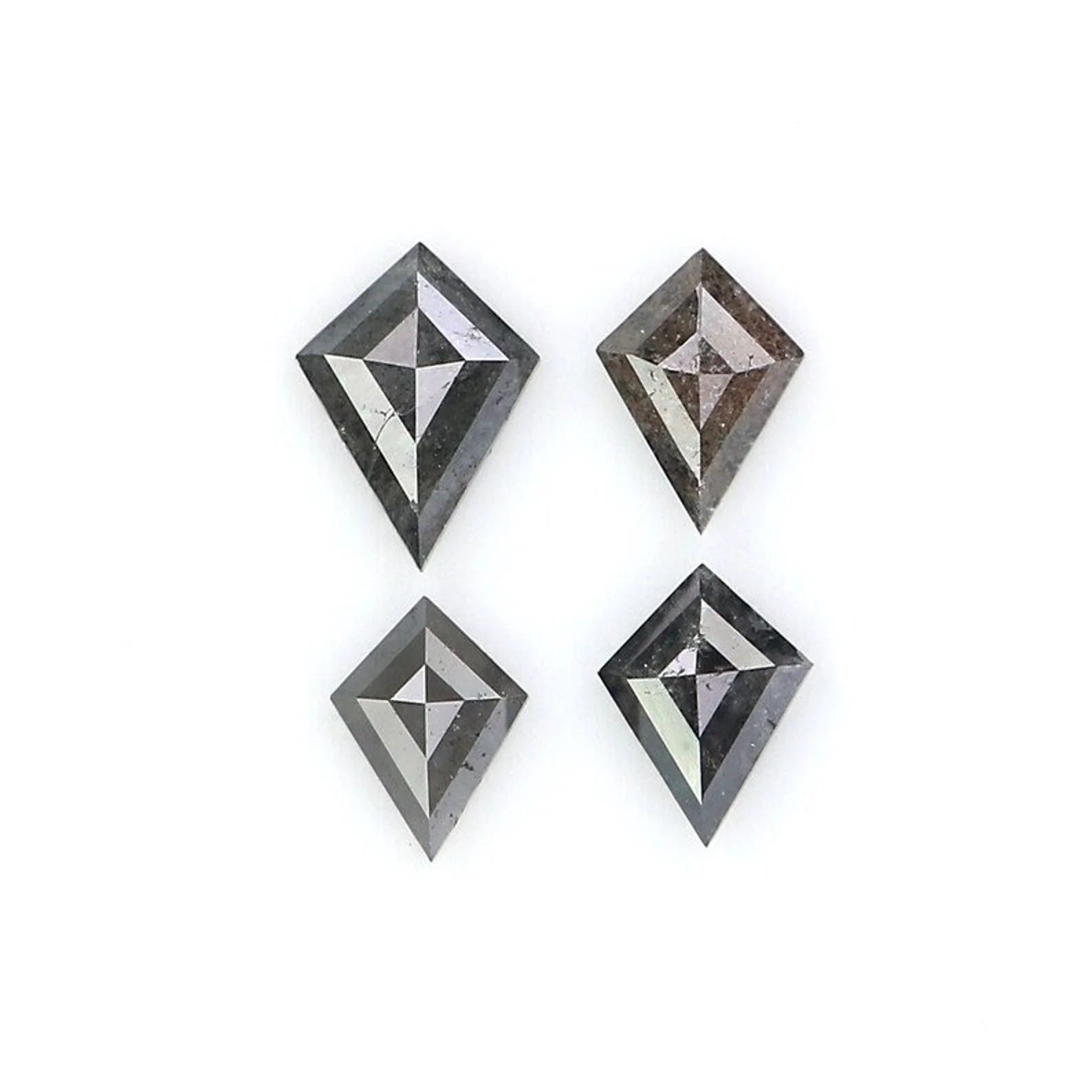 0.48 CT Natural Loose Kite Shape Diamond Salt And Pepper Kite Diamond 4.90 MM Natural Diamond Black Grey Color Kite Rose Cut Diamond NQ2430