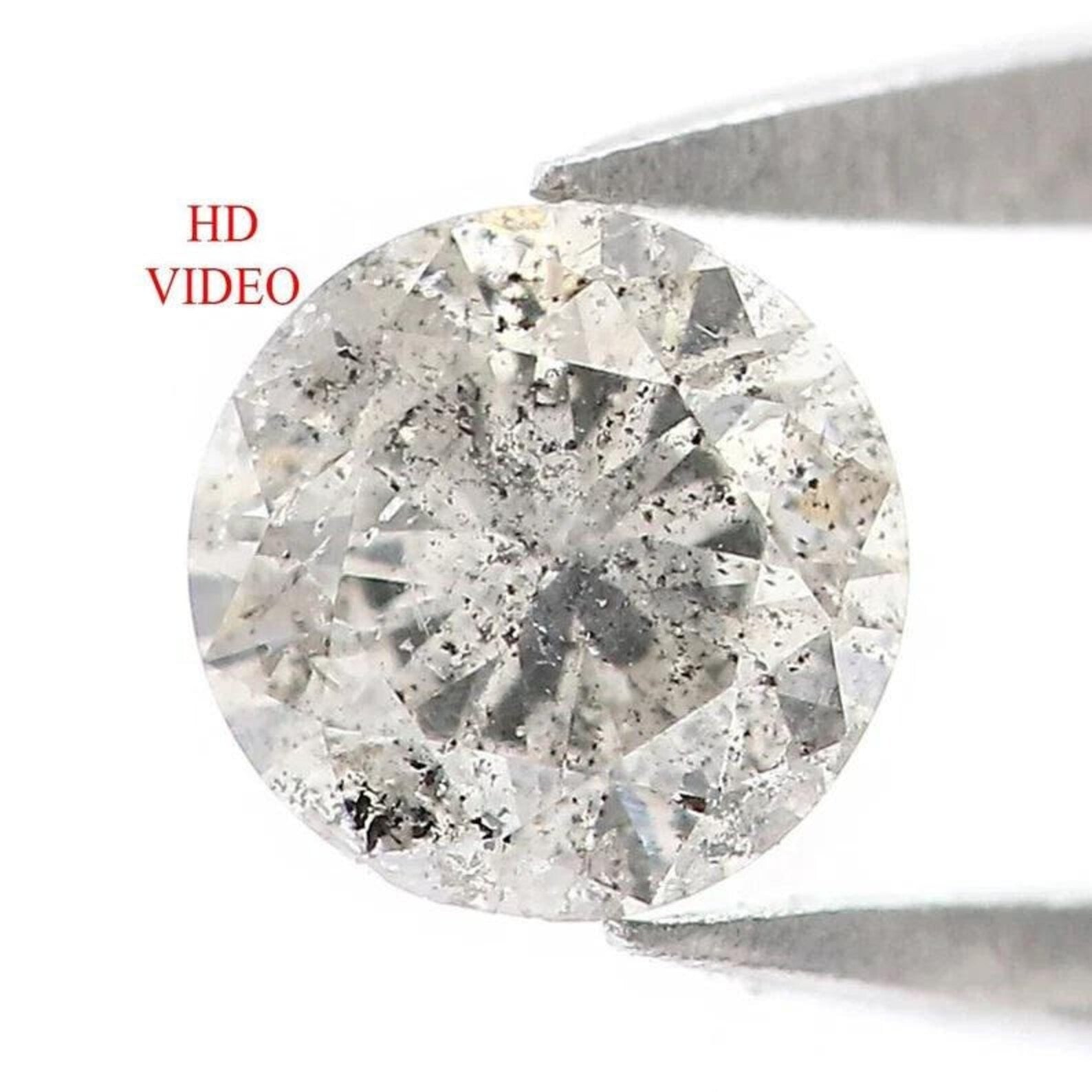 0.28 CT Natural Loose Round Shape Diamond Salt And Pepper Round Diamond 4.10 MM Natural Black Grey Color Round Brilliant Cut Diamond NQ9168