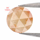 Natural Loose Rose Cut Yellow Brown Diamond Color 0.97 CT 6.05 MM Round Rose Cut Shape Diamond L8864
