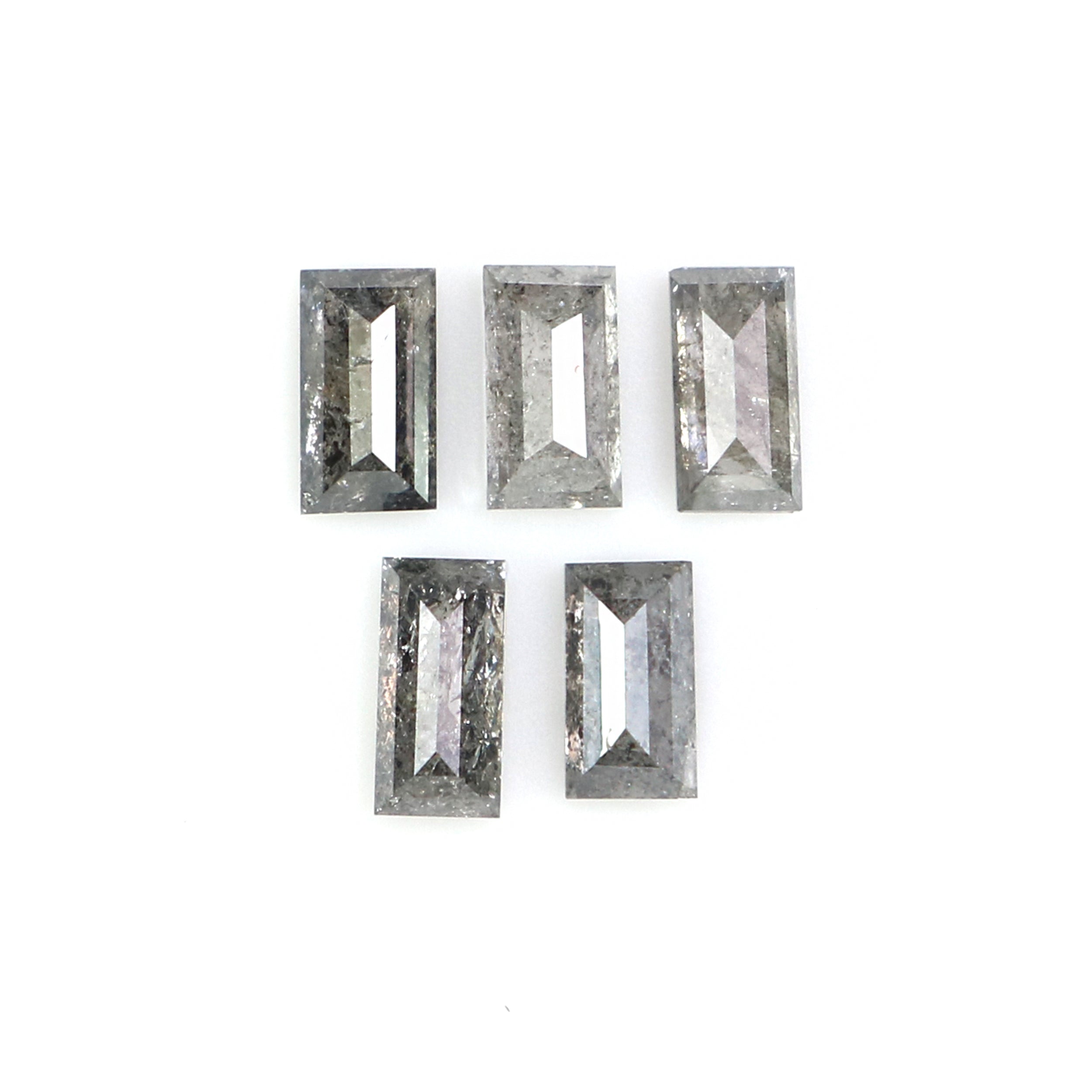 0.49 CT Natural Loose Baguette Shape Diamond Salt And Pepper Baguette Diamond 3.55 MM Natural Black Grey Baguette Rose Cut Diamond LQ2816