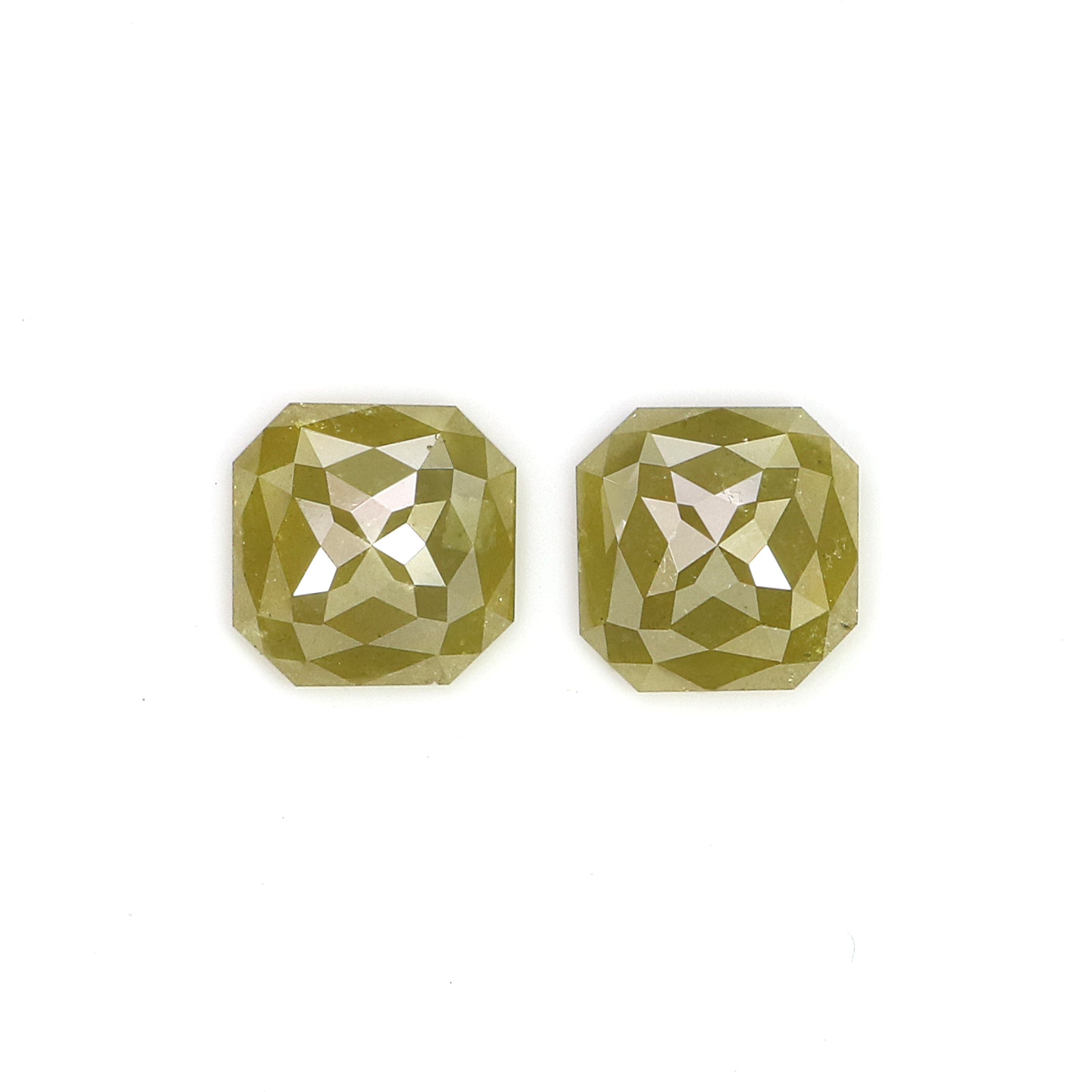 2.39 CT Natural Loose Radiant Shape Pair Diamond Green Color Radiant Cut Diamond 6.70 MM Natural Loose Diamond Radiant Cut Diamond QKB622