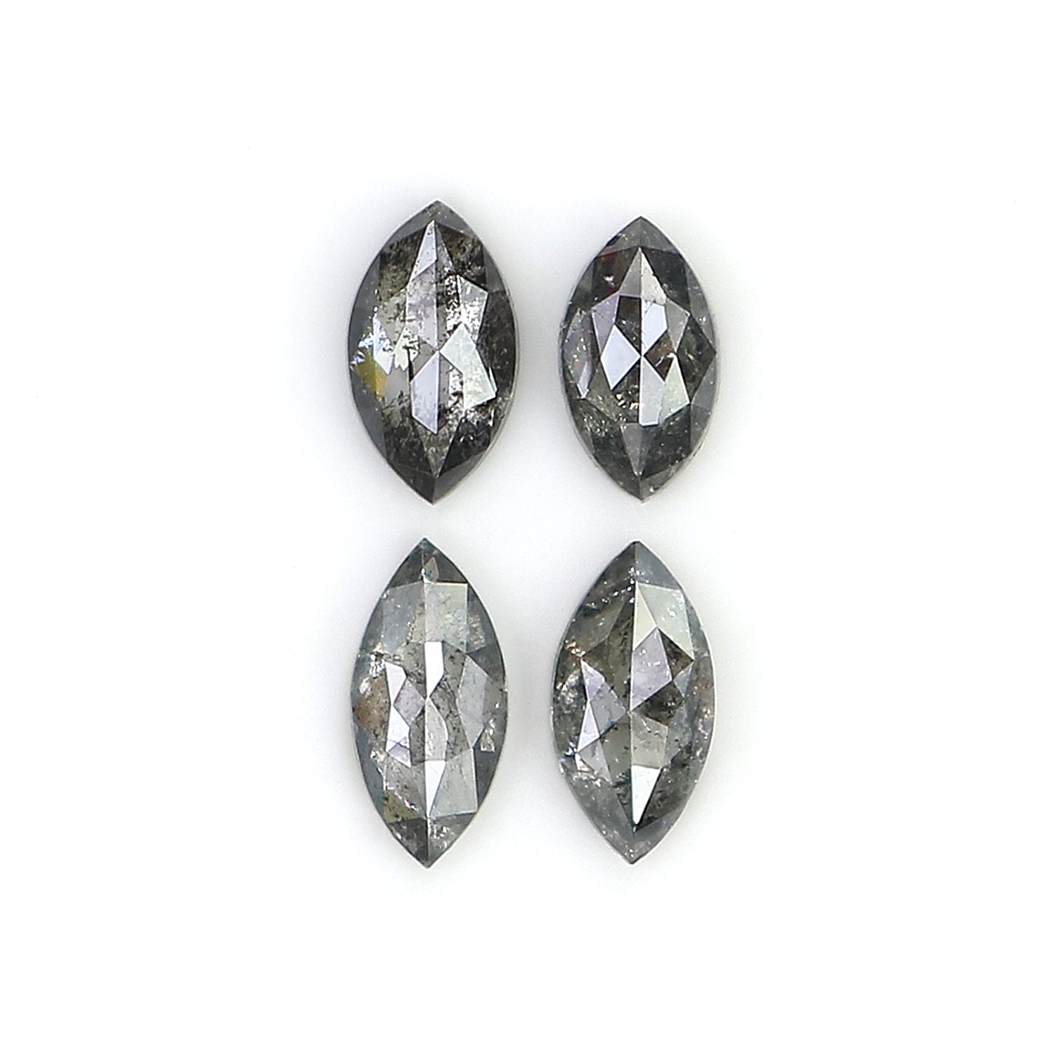 0.57 CT Natural Loose Marquise Shape Diamond Salt And Pepper Marquise Cut Diamond 5.10 MM Black Grey Color Marquise Rose Cut Diamond LQ2760