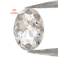 Natural Loose Oval Salt And Pepper Diamond Black Grey Color 0.34 CT 5.30 MM Oval Shape Rose Cut Diamond KR2281