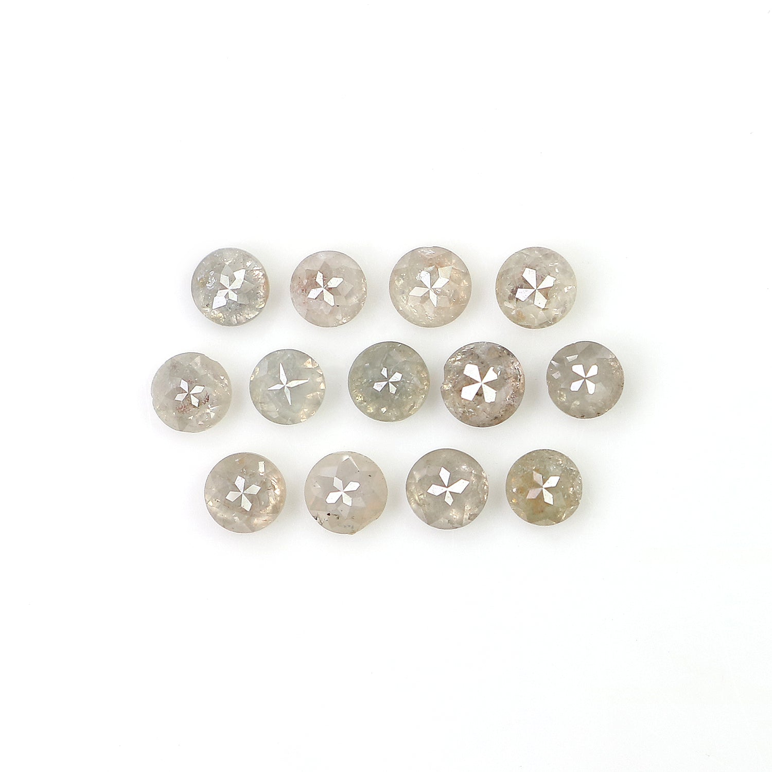 1.27 CT Natural Loose Round Rose Cut Diamond Grey Color Round Shape Diamond 2.50 MM Natural Loose Grey Color Round Rose Cut Diamond LQ1645