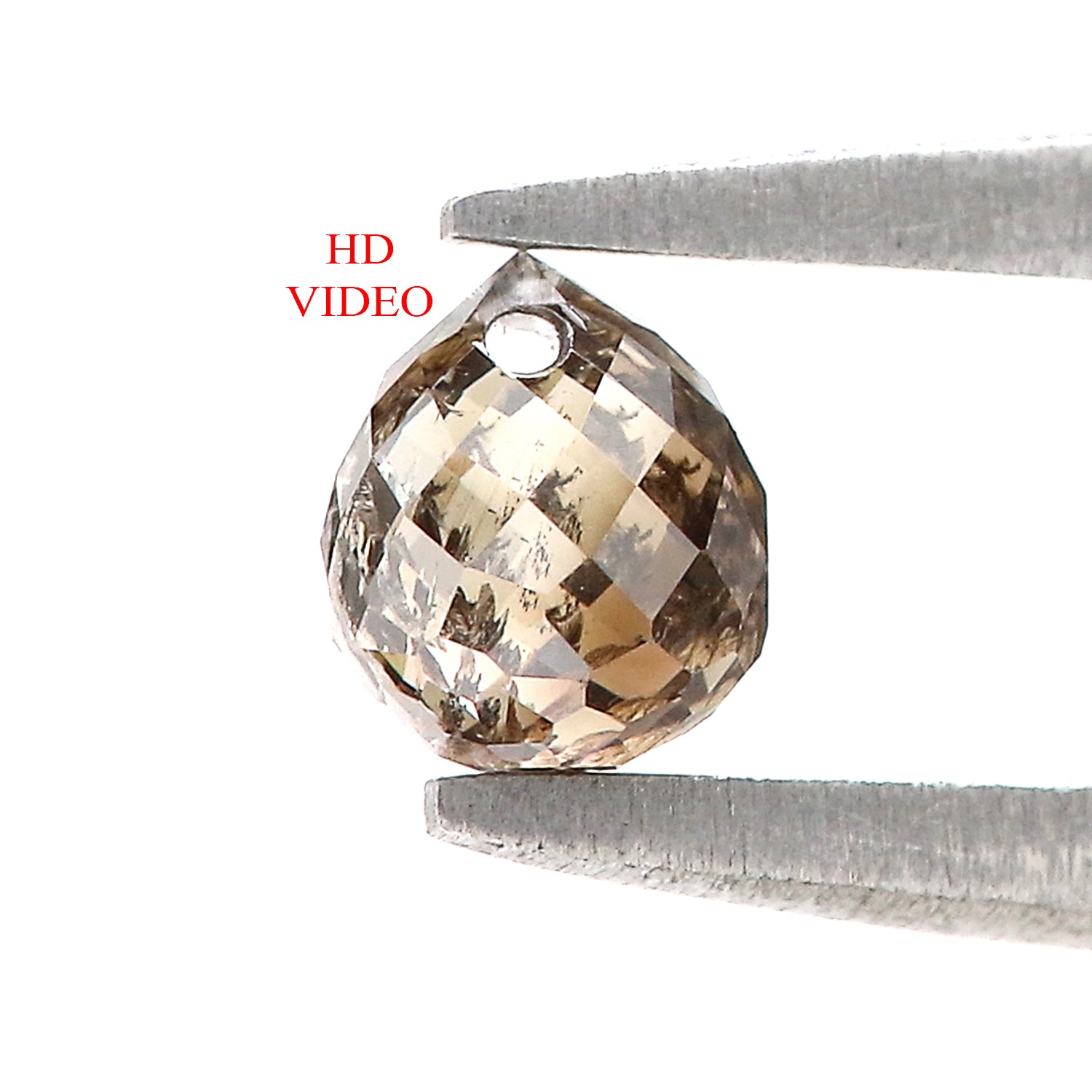 0.59 Ct Natural Loose Briolette Shape Diamond Brown Color Drop Diamond 4.60 MM Natural Loose Brown Color Briolette Rose Cut Diamond LQ131