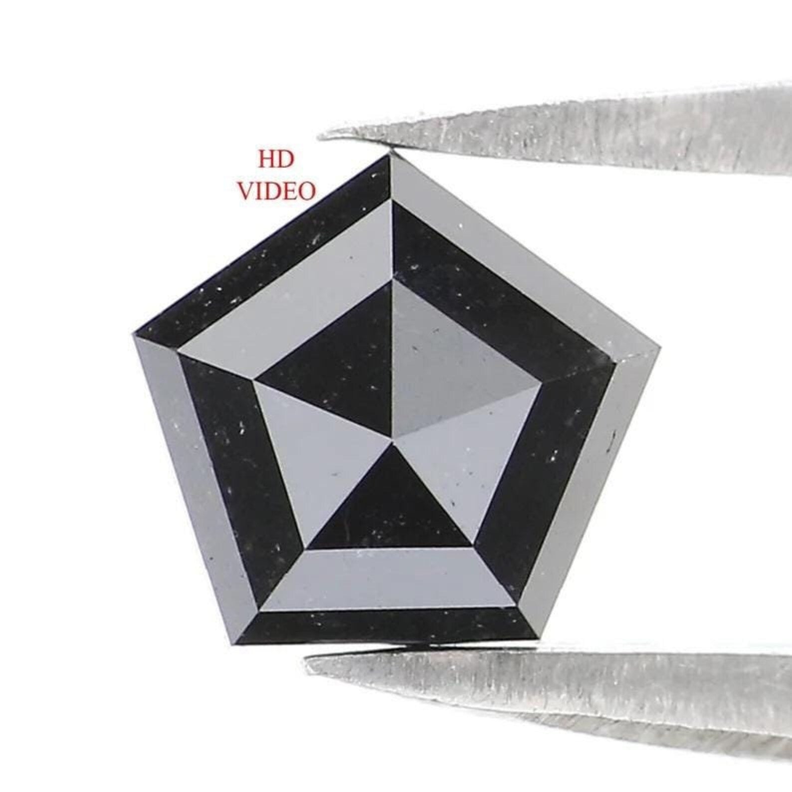0.72 CT Natural Loose Pentagon Shape Diamond Black Color Pentagon Diamond 5.80 MM Natural Loose Black Color Pentagon Rose Cut Diamond NQ667
