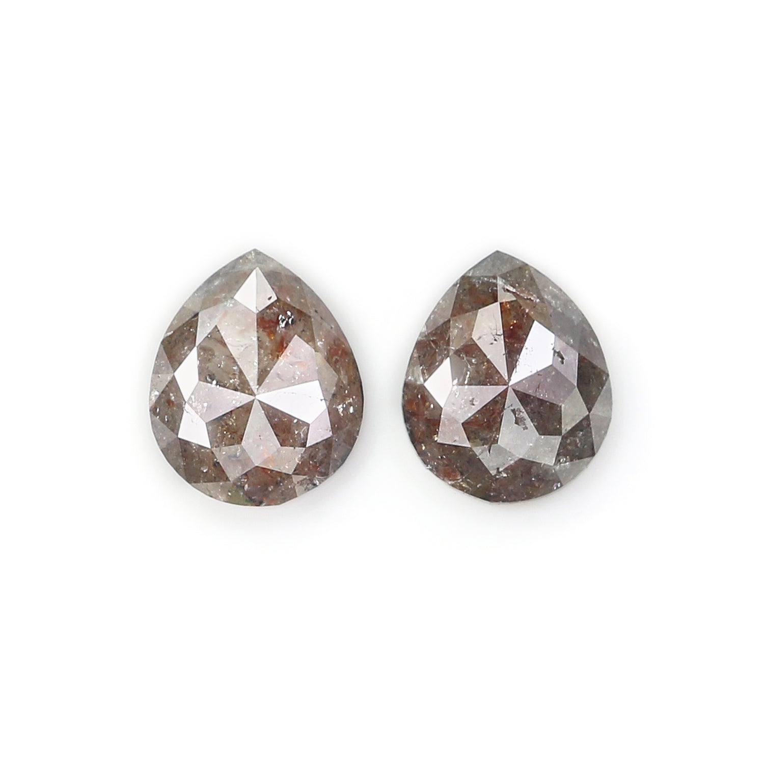 3.93 CT Natural Loose Pear Cut Pair Diamond Brown Color Pear Shape Diamond 9.85 MM Natural Loose Brown Diamond Pear Rose Cut Diamond L6618