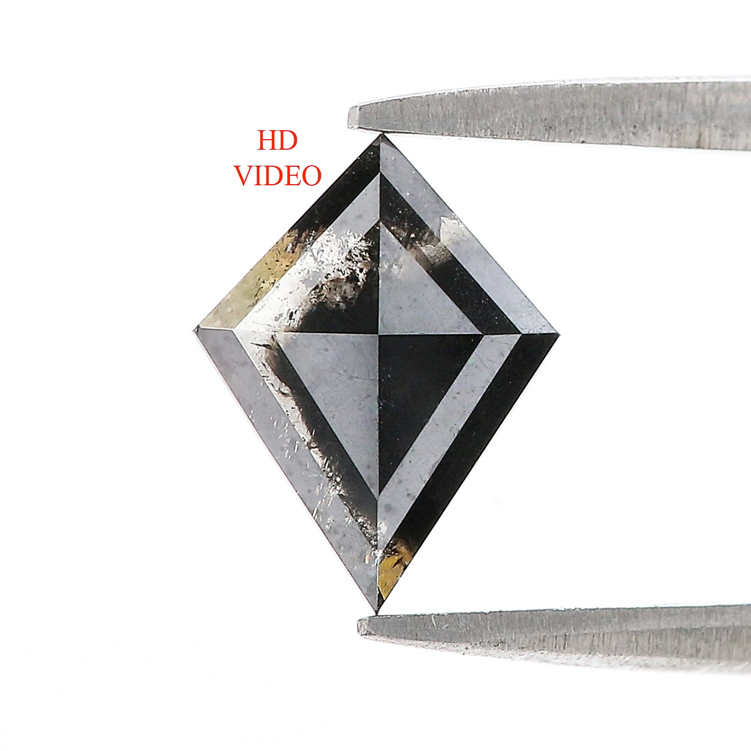 0.88 CT Natural Loose Kite Shape Diamond Salt And Pepper Kite Diamond 10.00 MM Natural Loose Black Grey Color Kite Rose Cut Diamond L3410
