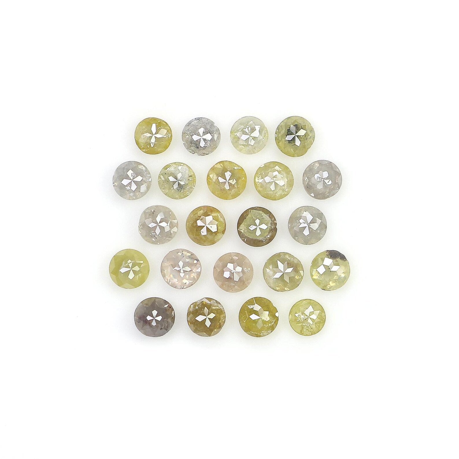 2.22 CT Natural Loose Round Shape Diamond Yellow Color Round Cut Diamond 2.50 MM Natural Diamond Grey Color Round Rose Cut Diamond NQ1679