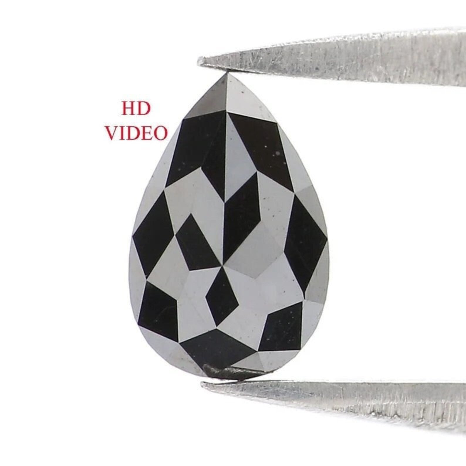 0.45 CT Natural Loose Pear Shape Diamond Black Color Pear Cut Diamond 6.90 MM Natural Loose Diamond Black Color Pear Rose Cut Diamond NQ2286