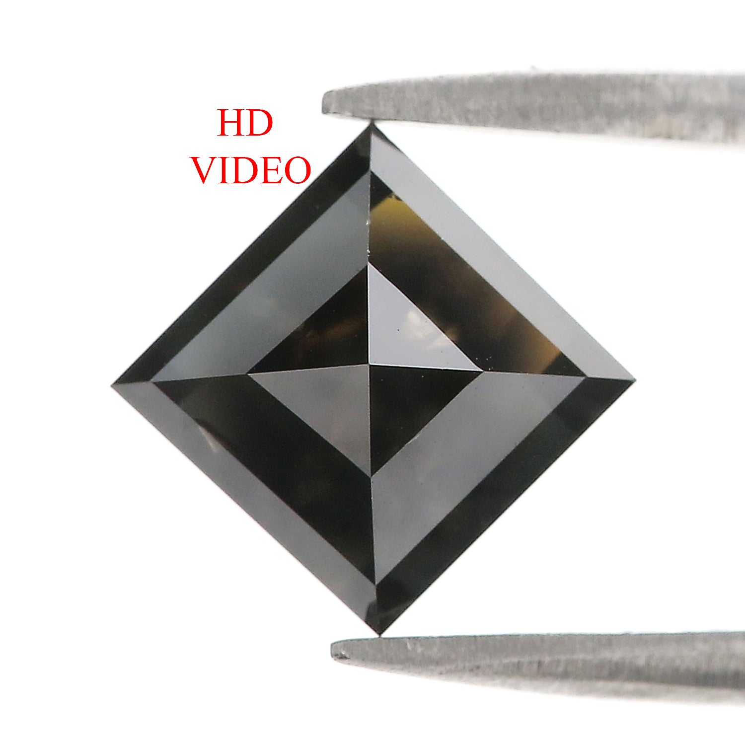 3.28 Ct Natural Loose Kite Shape Diamond Black Color Kite Shape Diamond 10.80 MM Natural Loose Black Diamond Kite Rose Cut Diamond QL9504