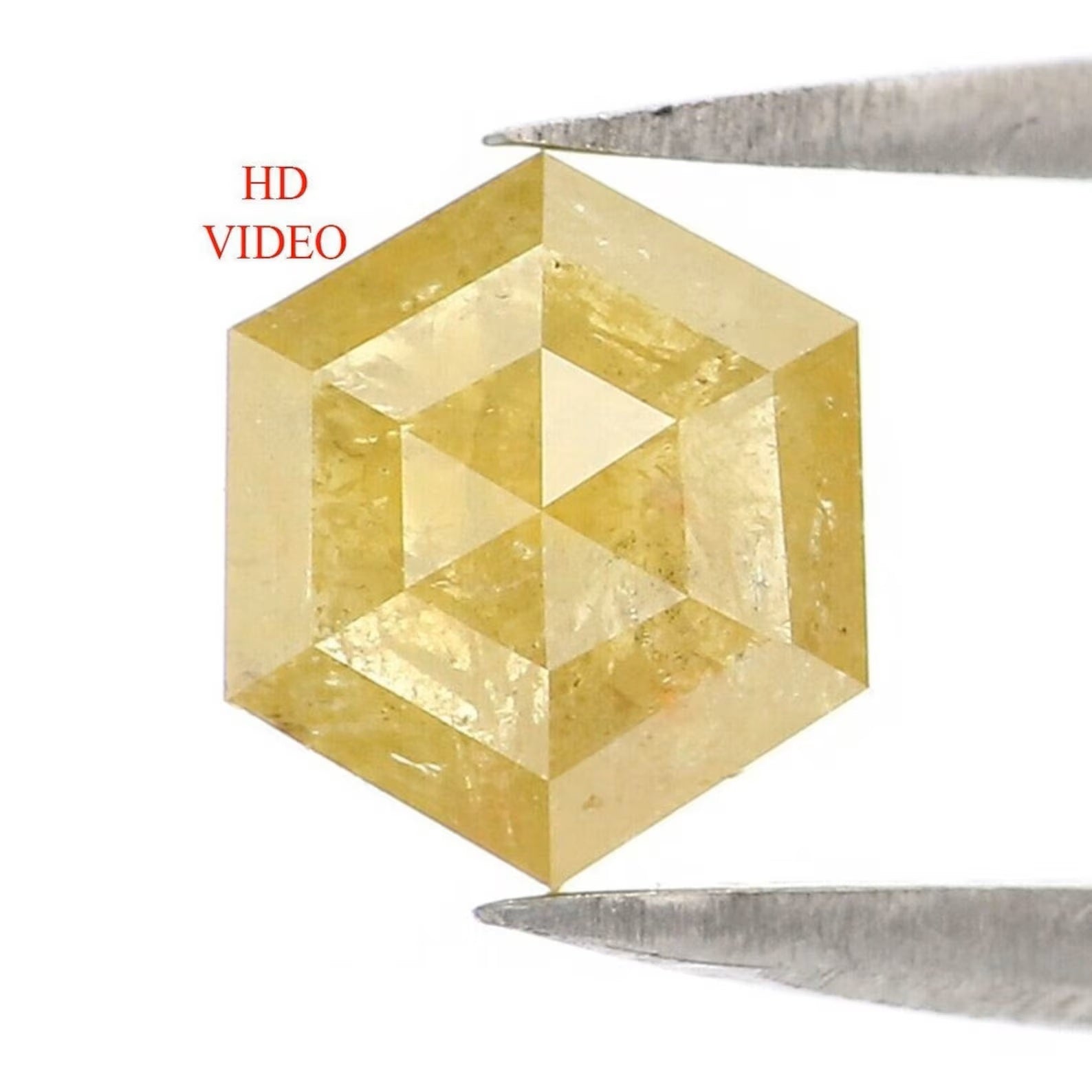 1.04 CT Natural Loose Hexagon Shape Diamond Yellow Color Hexagon Cut Diamond 6.70 MM Natural Loose Hexagon Shape Rose Cut Diamond NQ9891