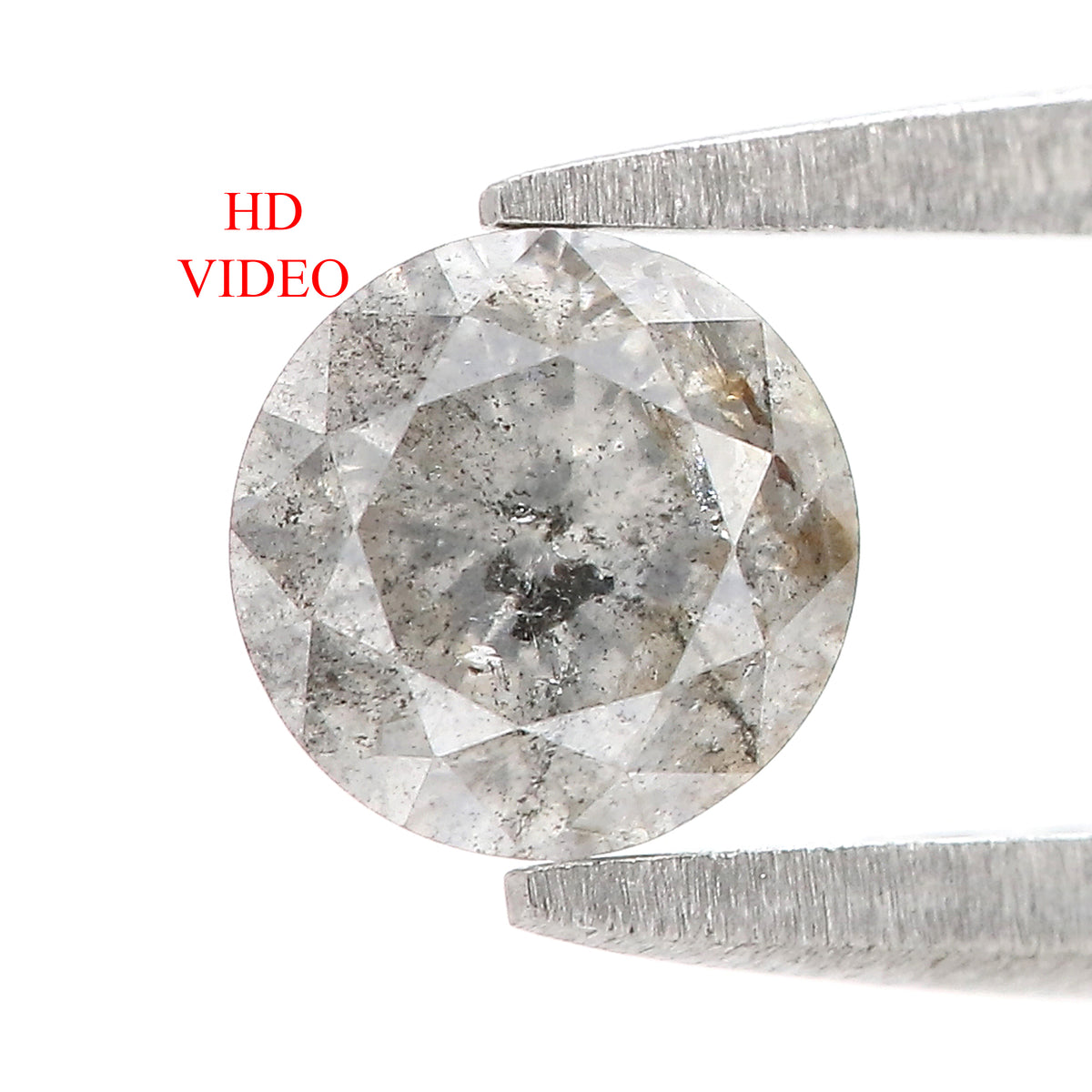 Natural Round Salt and Pepper Diamond 0.70 CT Loose Brilliant Cut Black Grey Stone 5.43 MM Rustic Diamond For Custom Engagement Ring L3693