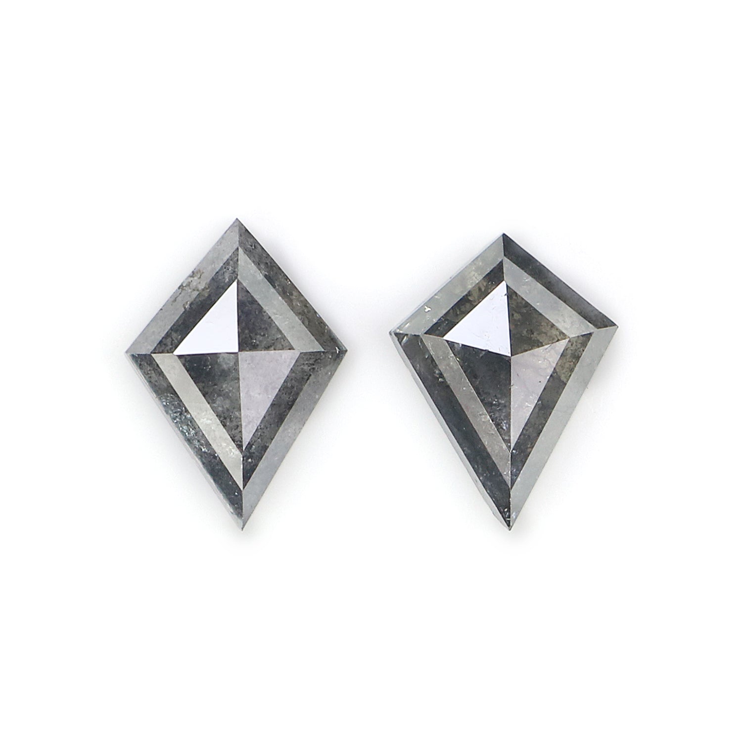 1.31 CT Natural Loose Kite Cut Pair Diamond Salt And Pepper Kite Diamond 8.15 MM Natural Loose Black Grey Color Kite Rose Cut Diamond L3444