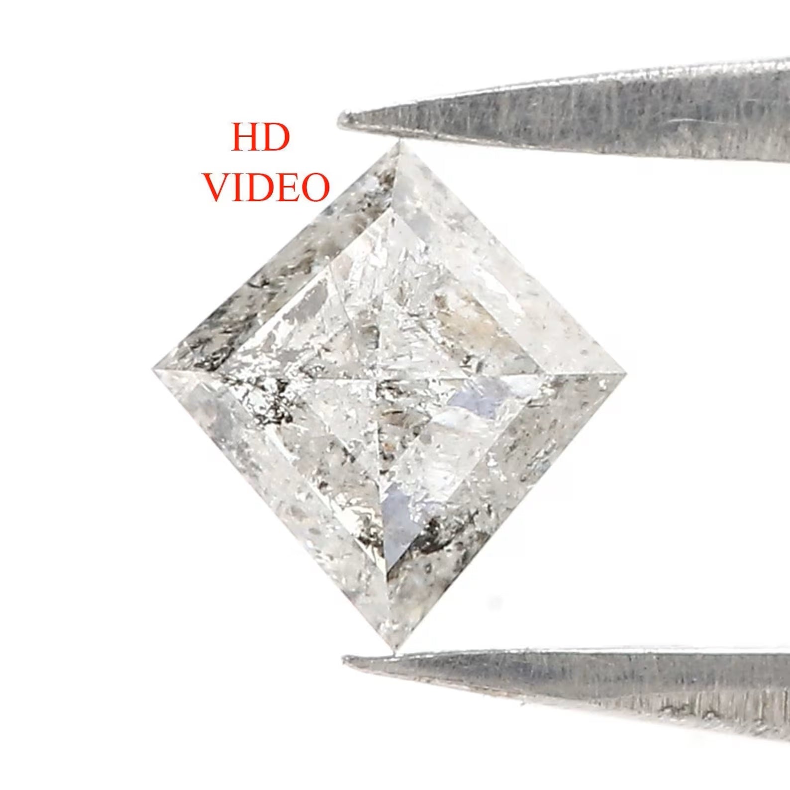 0.48 CT Natural Loose Kite Shape Diamond Salt And Pepper Kite Shape Diamond 6.25 MM Natural Black Grey Color Kite Rose Cut Diamond NQ2495