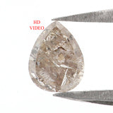 Natural Loose Pear Grey Color Diamond 0.36 CT 5.40 MM Pear Shape Rose Cut Diamond KR117
