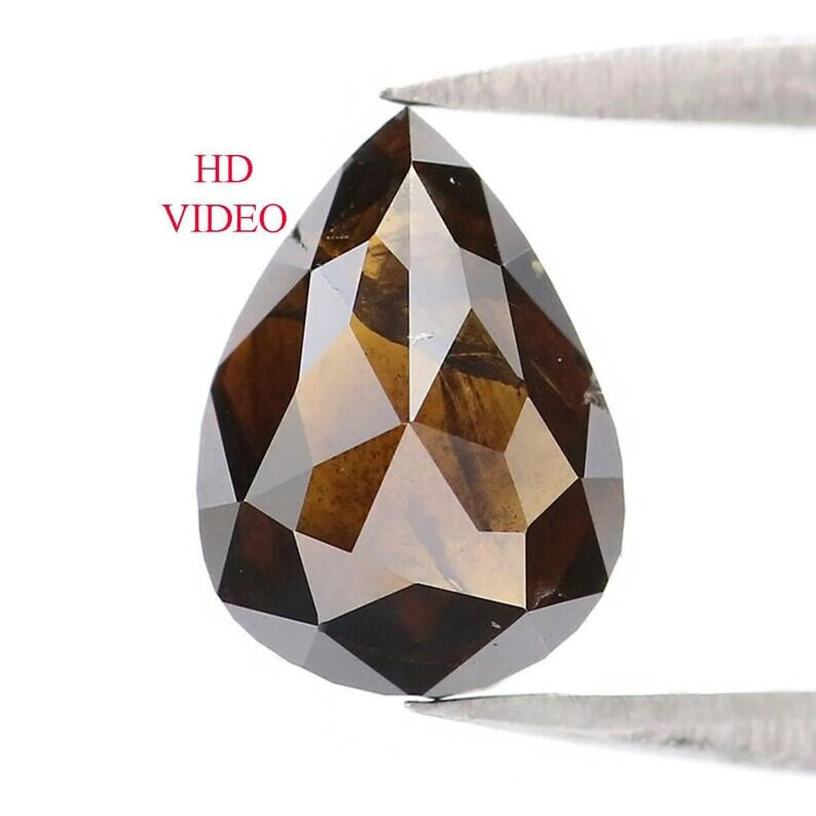 1.38 CT Natural Loose Pear Shape Diamond Brown Color Pear Cut Diamond 8.55 MM Natural Loose Diamond Brown Color Pear Rose Cut Diamond NQ9189