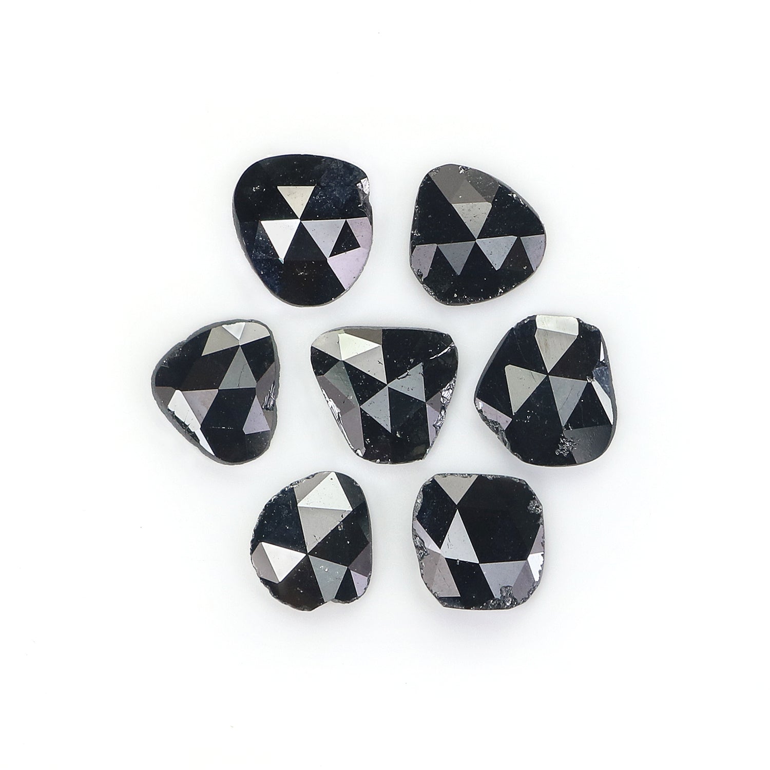 1.55 CT Natural Loose Slice Shape Diamond Black Color Slice Cut Diamond 5.10 MM Natural Loose Black Color Slice Rose Cut Diamond LQ2596