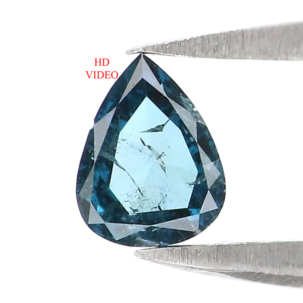 Natural Loose Pear Diamond, Blue Color Pear Cut Diamond, Natural Loose Diamond, Pear Rose Cut Diamond, 0.30 CT Pear Shape Diamond KR1200
