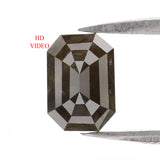 Natural Loose Emerald Diamond, Black Color Diamond, Natural Loose Diamond, Emerald Rose Cut Diamond, 1.67 CT Emerald Shape Diamond KDL2853