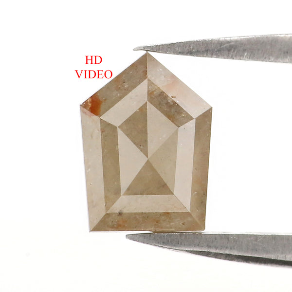 Natural Loose Pentagon Diamond, Grey Color Diamond, Natural Loose Diamond, Pentagon Rose Cut Diamond, 1.29 CT Pentagon Shape Diamond L2855