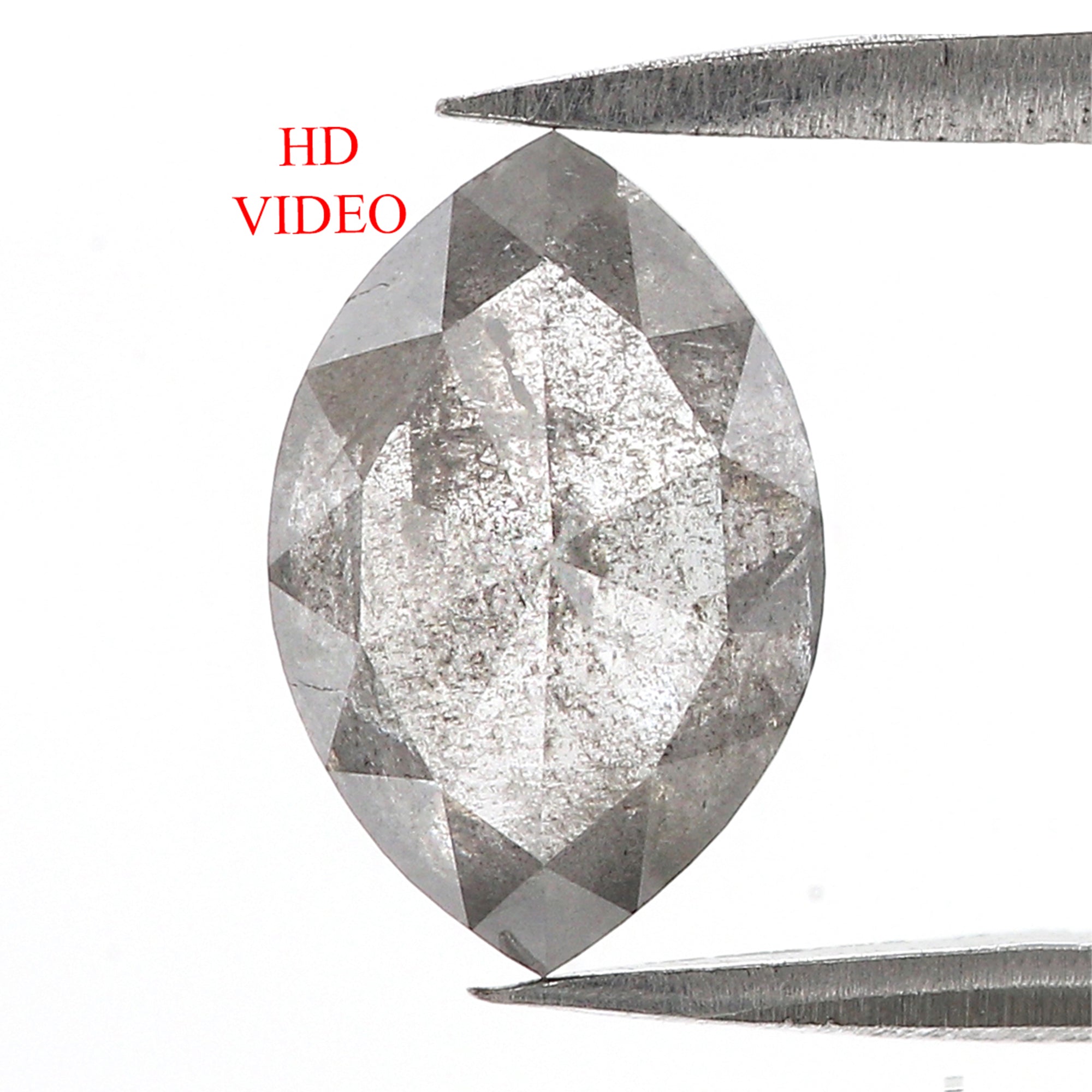2.04 CT Natural Loose Marquise Shape Diamond Salt And Pepper Marquise Rose Cut Diamond 10.45 MM Black Grey Color Marquise Cut Diamond LC39