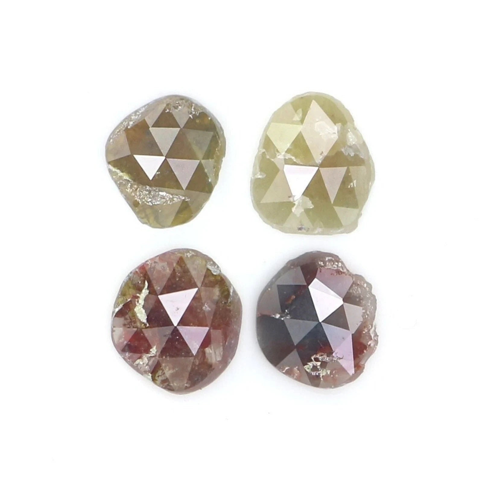 1.51 CT Natural Loose Slice Shape Diamond Mix Color Irregular Cut Diamond 5.40 MM Natural Diamond Mix Color Slice Rose Cut Diamond NQ2134