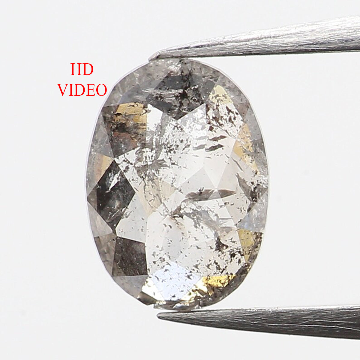 0.36 CT Natural Loose Oval Shape Diamond Salt And Pepper Oval Diamond 5.50 MM Natural Diamond Black Grey Color Oval Rose Cut Diamond LQ424
