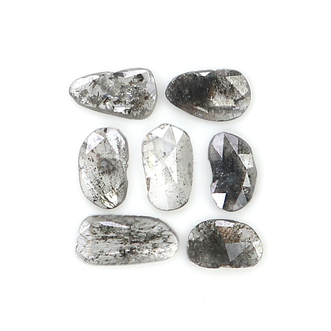 1.16 Ct Natural Loose Slice Shape Diamond Slice Salt And Pepper Diamond 4.80 MM Slice Natural Loose Diamond Slice Black Grey Diamond LQ3033