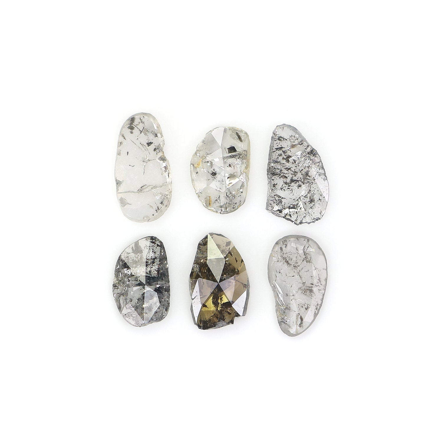 1.09 Ct Natural Loose Slice Shape Diamond Slice Salt And Pepper Diamond 5.25 MM Slice Natural Loose Diamond Slice Black Grey Diamond LQ2503