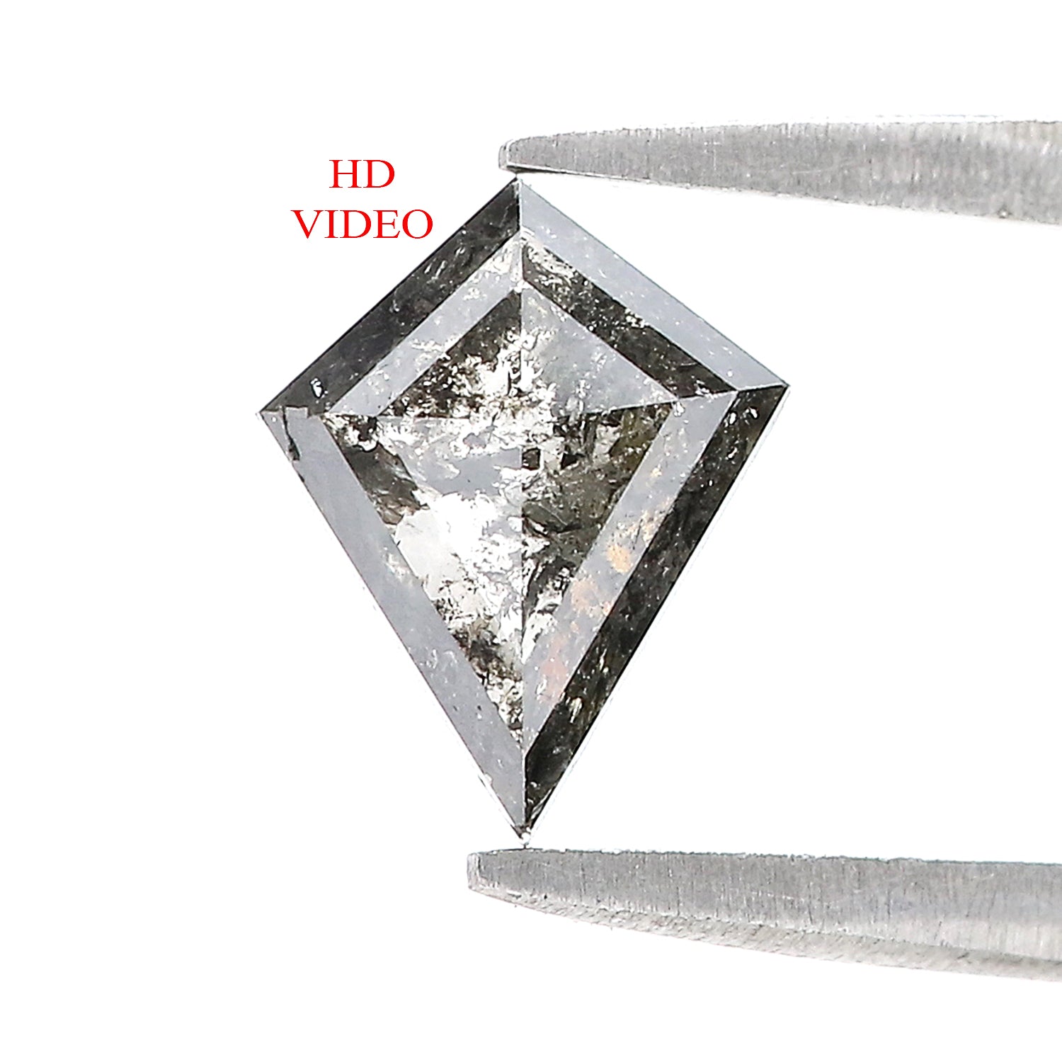 0.81 CT Natural Loose Kite Shape Diamond Salt And Pepper Kite Diamond 8.90 MM Natural Black Grey Color Diamond Kite Rose Cut Diamond L3391