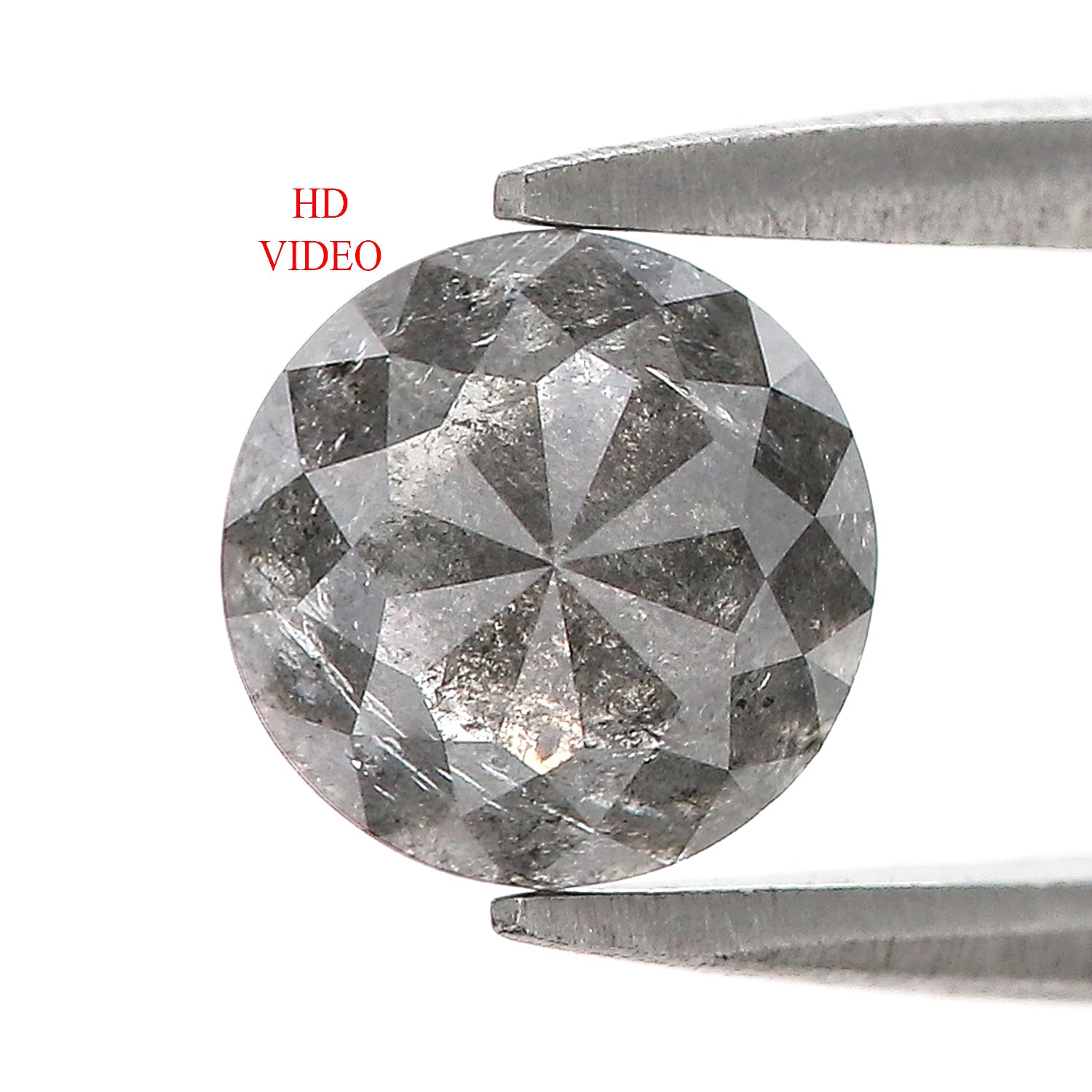 1.54 CT Natural Loose Round Rose Cut Diamond Salt And Pepper Round Shape Diamond 6.75 MM Natural Loose Diamond Round Rose Cut Diamond QL1917