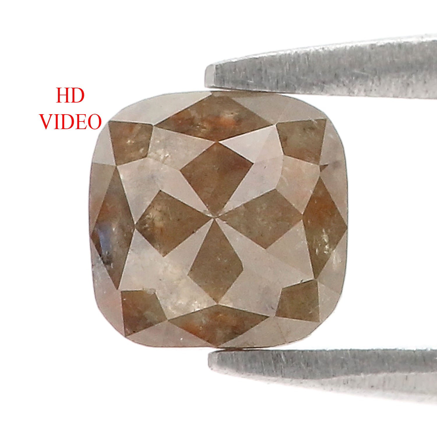 Natural Cushion Brown Diamond 0.74 CT Loose Rose Cut Brown Stone 5.45 MM Rustic Diamond Cushion Diamond For Custom Engagement Ring L3626