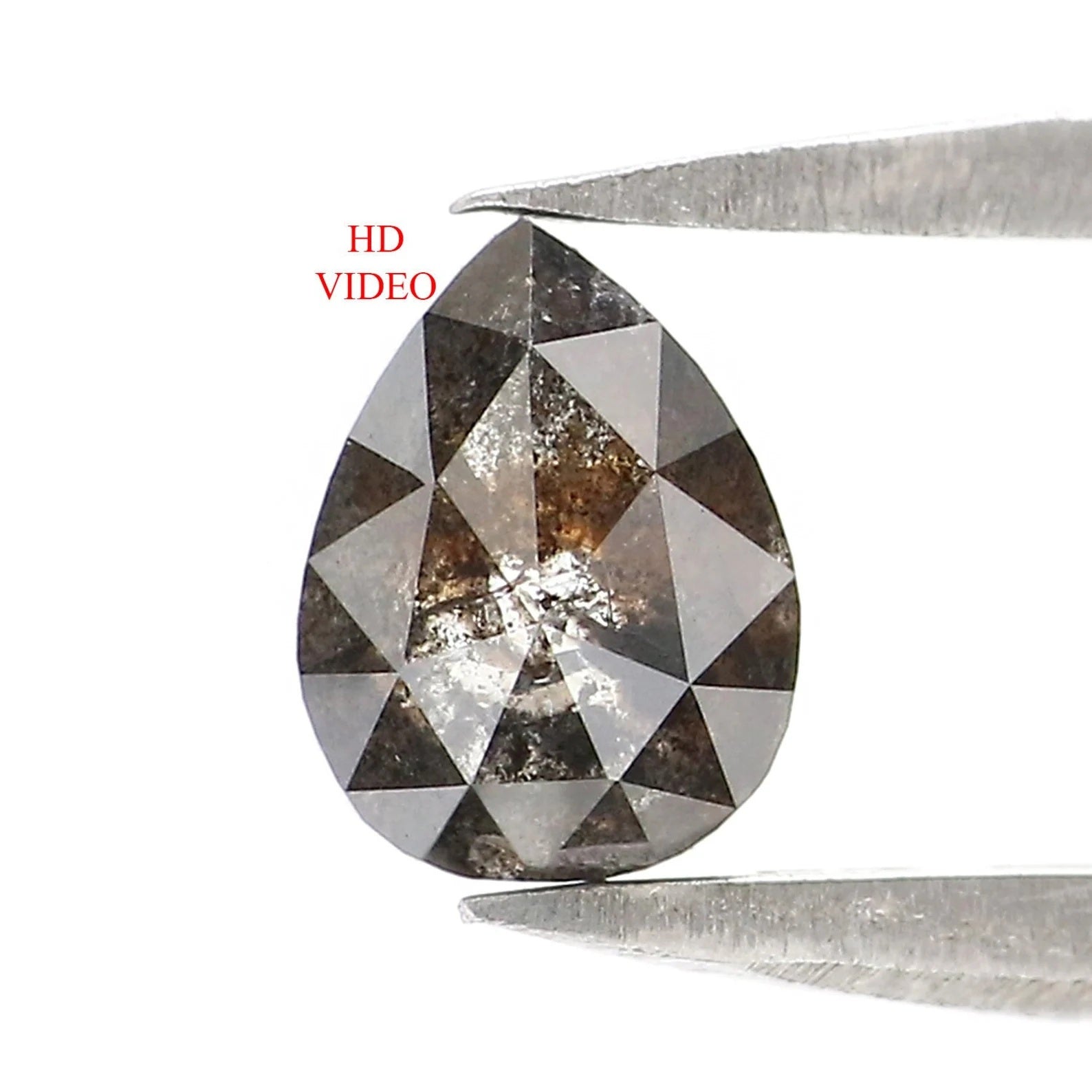 0.73 CT Natural Loose Pear Diamond Salt And Pepper Pear Diamond Natural Loose Diamond 5.80 MM Pear Rose Cut Diamond Pear Cut Diamond NQ1341