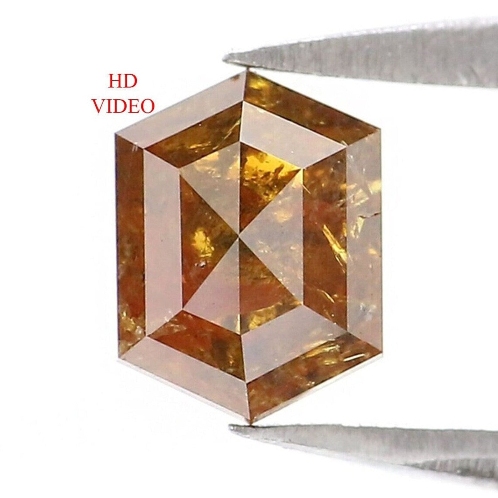 0.67 CT Natural Loose Hexagon Shape Diamond Brown Color Hexagon Cut Diamond 5.90 MM Natural Loose Diamond Hexagon Rose Cut Diamond NQ981