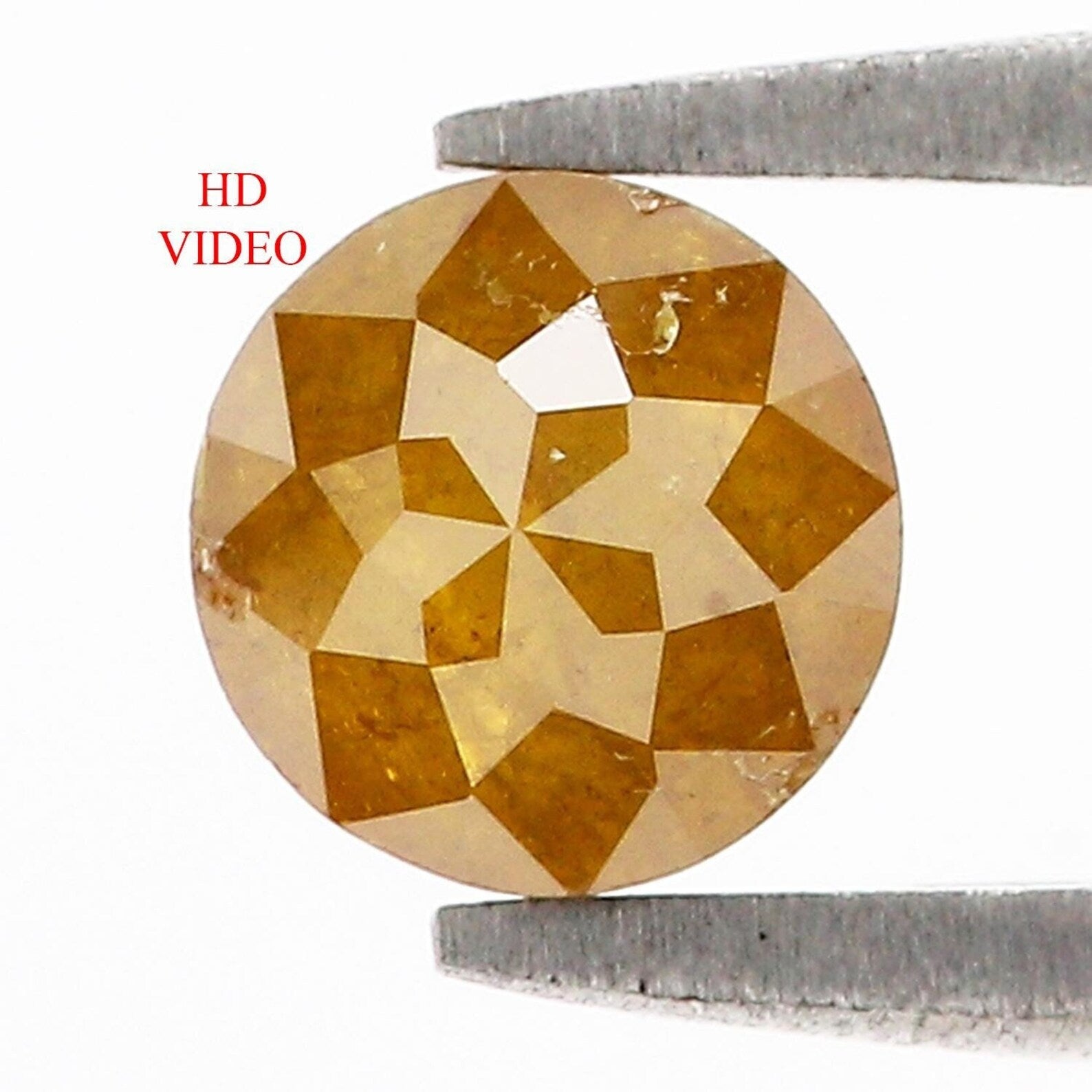 1.16 CT Natural Loose Round Rose Cut Diamond Yellow Color Round Shape Diamond 5.75 MM Natural Coffee Color Round Rose Cut Diamond NQ8046