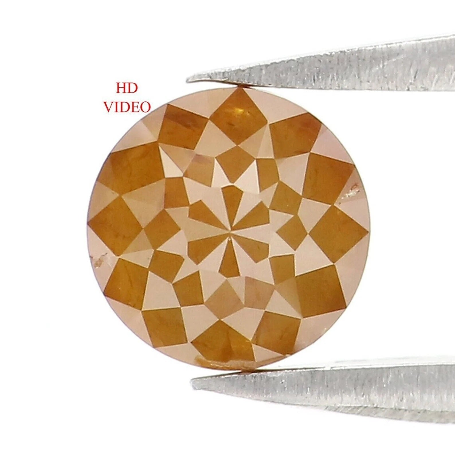 0.89 CT Natural Loose Round Shape Diamond Yellow Brown Color Round Cut Diamond 5.35 MM Natural Loose Diamond Round Rose Cut Diamond NQ101