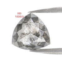 1.79 CT Natural Loose Triangle Shape Diamond Salt And Pepper Triangle Diamond 7.90 MM Black Grey Color Triangle Cut Rose Cut Diamond QL8570