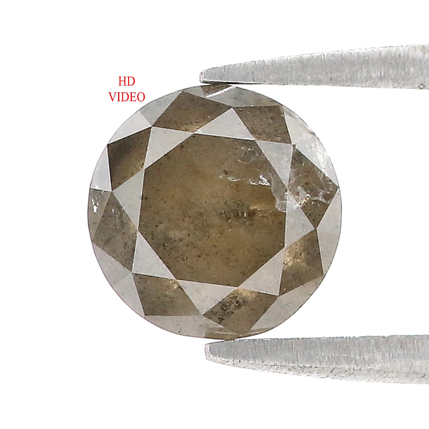 2.52 Ct Natural Loose Round Shape Diamond Grey Color Round Cut Diamond 7.80 MM Natural Loose Brown Color Round Brilliant Cut Diamond LQ7218