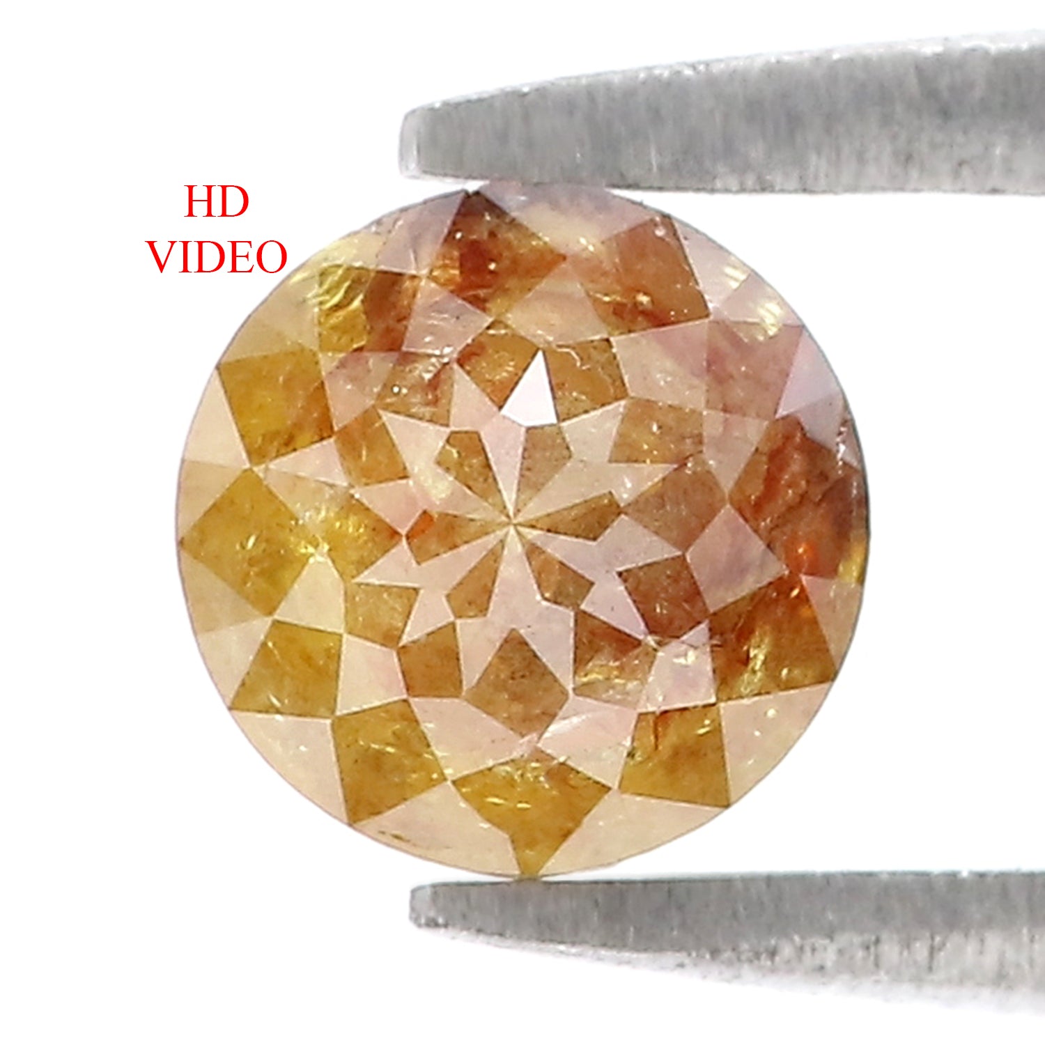 1.07 CT Natural Loose Round Rose Cut Diamond Brown Color Round Shape Diamond 5.80 MM Natural Yellow Color Round Rose Cut Diamond LQ9962