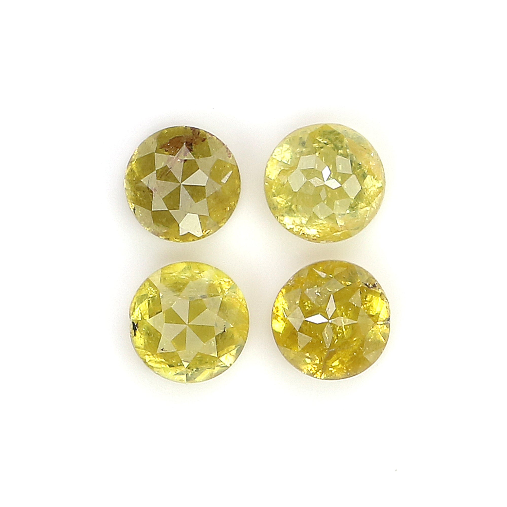 1.17 CT Natural Loose Round Rose Cut Diamond Yellow Color Round Shape Diamond 3.55 MM Natural Yellow Color Round Rose Cut Diamond LQ1015